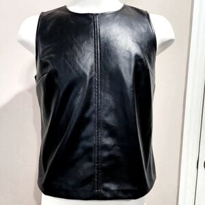NWOT J Crew Faux Leather Sleeveless Shell Top Size Large